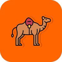 Camel Filled Orange background Icon vector