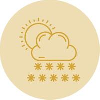 Snow Line Yellow Circle Icon vector