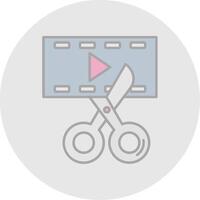 Video editor Line Filled Light Circle Icon vector