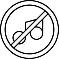 No music Gradient Line Circle Icon vector