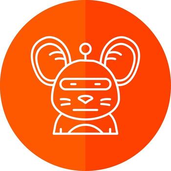 Robot Line Red Circle Icon vector