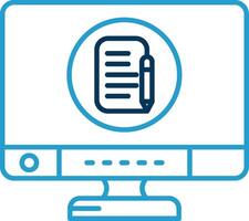 Edit Line Blue Two Color Icon vector