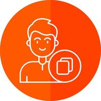 Copy Line Red Circle Icon vector
