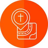Church Line Red Circle Icon vector