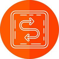 Zigzag Line Red Circle Icon vector