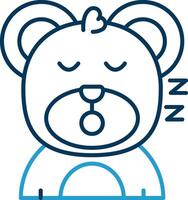 Sleep Line Blue Two Color Icon vector