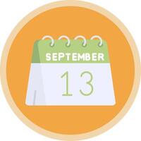 13th of September Flat Multi Circle Icon vector