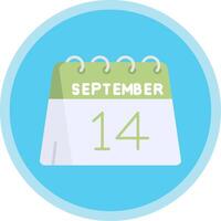 14th of September Flat Multi Circle Icon vector