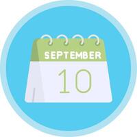 10th of September Flat Multi Circle Icon vector