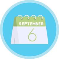 6th of September Flat Multi Circle Icon vector