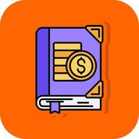 Budgeting Filled Orange background Icon vector