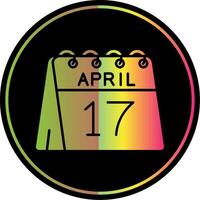 17th of April Glyph Due Color Icon vector