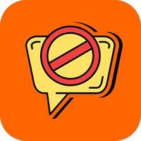 Blocked Filled Orange background Icon vector