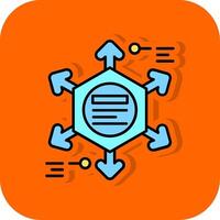 Diagram Filled Orange background Icon vector