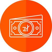 Zloty Line Red Circle Icon vector