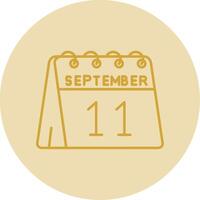 11th of September Line Yellow Circle Icon vector