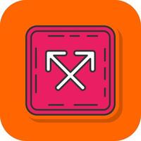 Intersect Filled Orange background Icon vector