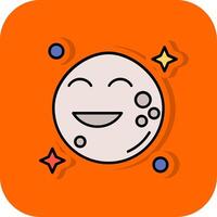 Moon Filled Orange background Icon vector