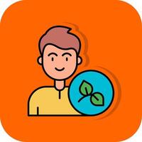 Eco Filled Orange background Icon vector