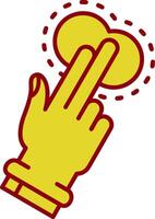 Two Fingers Tap Vintage Icon vector