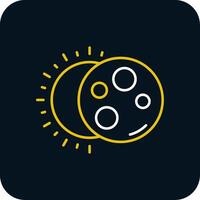 Eclipse Line Yellow White Icon vector