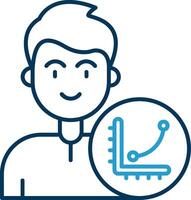 Graph Line Blue Two Color Icon vector