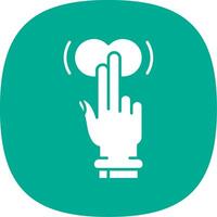 Two Fingers Tap and Hold Glyph Curve Icon vector