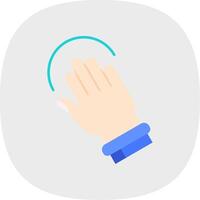 Tilted Hand Flat Curve Icon vector