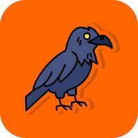 Raven Filled Orange background Icon vector