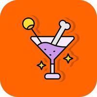 Drink Filled Orange background Icon vector