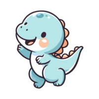 AI generated cartoon cute dinosaur icon character png