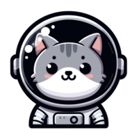 AI generated cute cat astronaut character illustration png