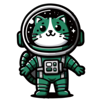 AI generated cute cat astronaut character illustration png