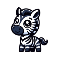 ai generiert Karikatur süß Zebra Symbol Charakter png