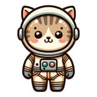 AI generated cute cat astronaut character illustration png