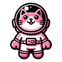 AI generated cute cat astronaut character illustration png