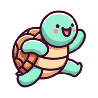 ai gegenereerd tekenfilm schattig schildpad icoon karakter png