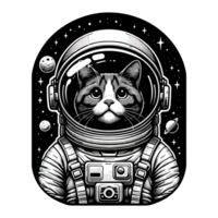 AI generated cute cat astronaut character illustration png