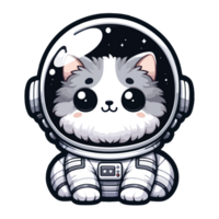 AI generated cute cat astronaut character illustration png