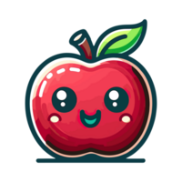 AI generated cartoon icon character cute apple png