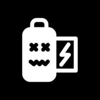 Battery dead Glyph Inverted Icon vector