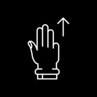 Three Fingers Up Line Inverted Icon vector