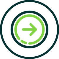 Right arrow Line Circle Icon vector