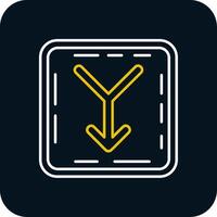 Merge Line Yellow White Icon vector