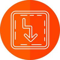 Zigzag Line Red Circle Icon vector