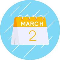 2do de marzo plano azul circulo icono vector