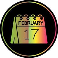 17th of February Glyph Due Color Icon vector