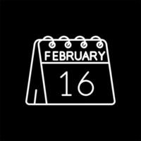 16th of February Line Inverted Icon vector