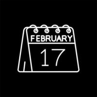 17th of February Line Inverted Icon vector