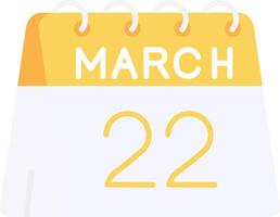 22nd of March Flat Light Icon vector